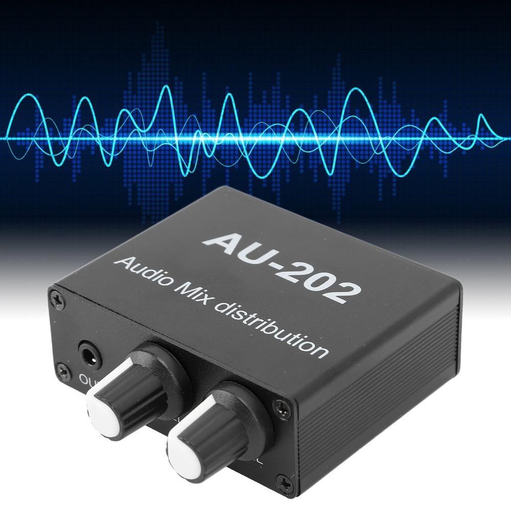 3.5mm Stereo Mixer Independent Volume Control Headphone Mixer  For Headphone