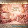 1 Stück Rosa 18. Geburtstag Hintergrundbanner geeignet für Geburtstagsfeiern Familienfeiern und Jubiläen