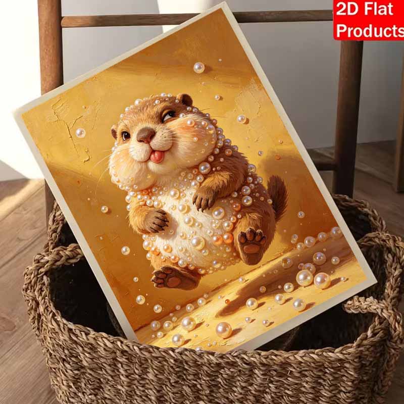 Pearl painting kit DIY cute squirrel with pearls home decoration painting