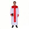 Halloween Priester Cosplay Kostüm Mönch Kirche Mittelalter Priester Robe Bedruckt Stehkragen Minister Klerus Bühnenauftritt Robe