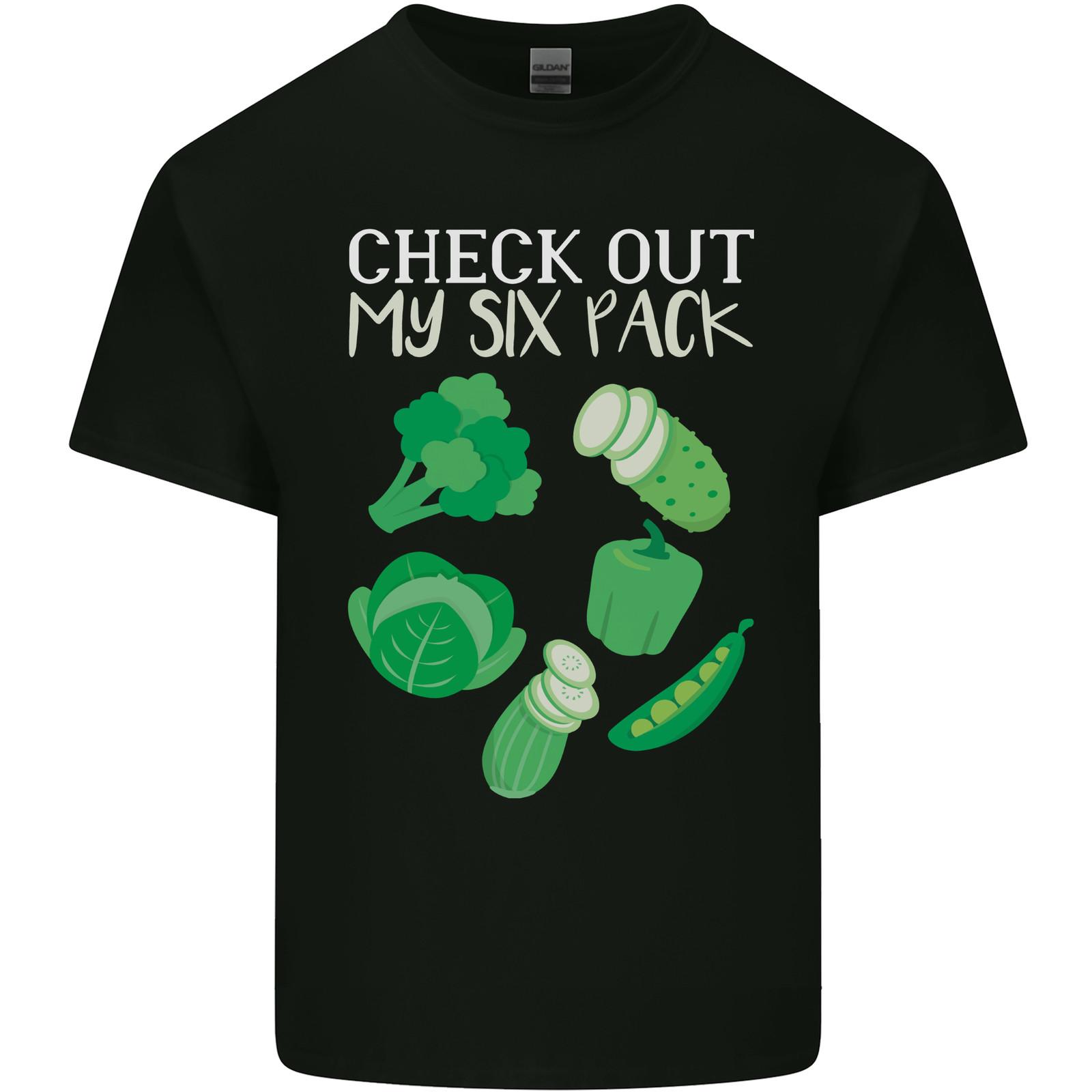 Vegan Six Pack Vegetarian Vegetables Mens Light Cotton T-Shirt L