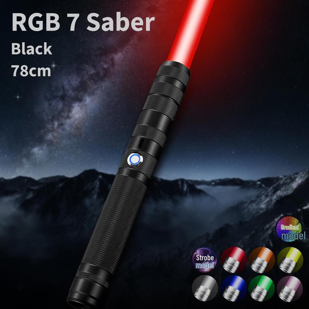 Star Wars RGB lyssabel leketøy - Nybegynnernivå metall lasersverd, Oppladbart, 7-14 farger