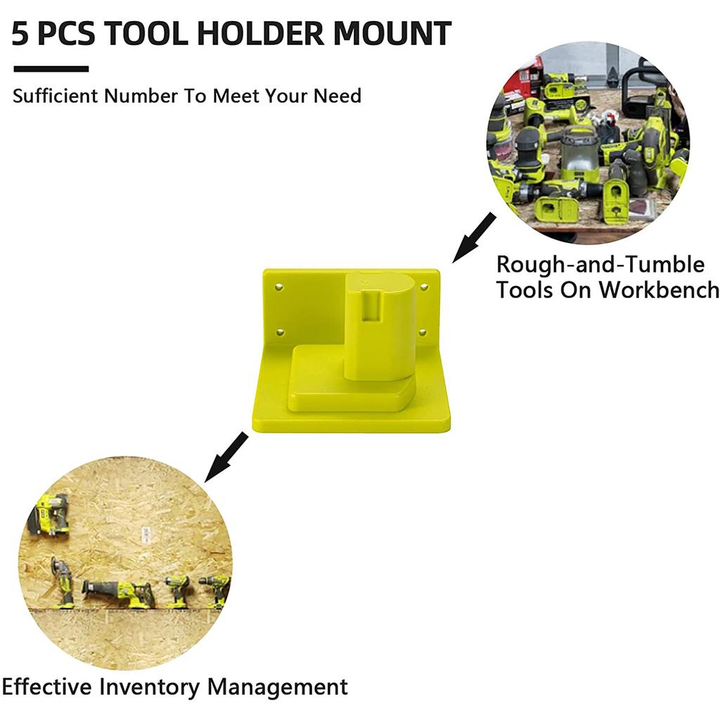 5Packs Tool Mount Storage Bracket For Makita/Bosch/Dewalt/Milwaukee 18V Li-ion Battery Tool Machine Drill Holder Slots Stand