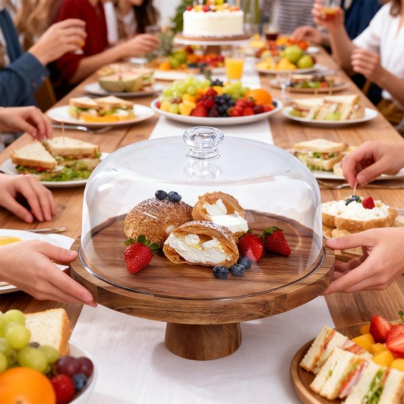 Height 30cm Kitchen Display Stand Sturdy Wooden Platform For Entertaining