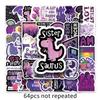 64 Unique Waterproof Purple Stickers for Scooters, Suitcases, Cars, and Phones