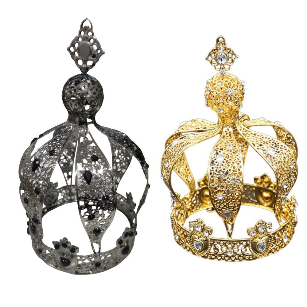 1/2Pcs Baroque Rhinestone Crown Creative Bridal Headband Crown Cake Topper  Birthday Gift