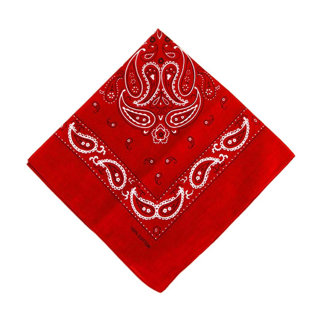 Kakatrend Bandana Red Paisley Adults 100% Cotton Stylish Handkerchief Unisex Large 55cm X 55cm Red