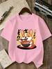 Cartoon Kawaii Ramen Corgi Graphic T Shirt Family Matching Boys Girls Kids Short Sleeve Casual Cute Puppy Children Daily Tops