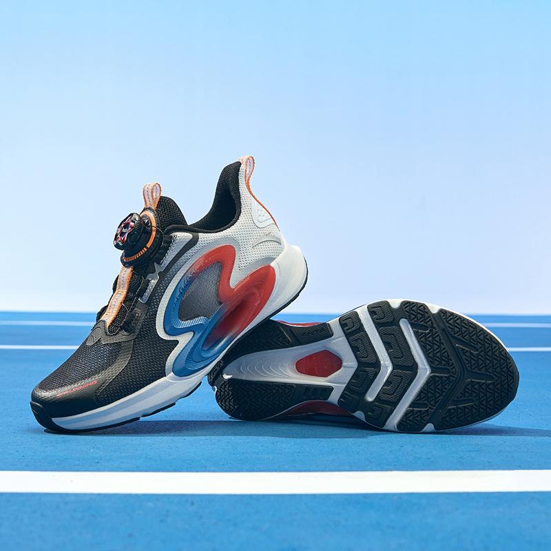 Anta Monthly Breathable Lightweight Running Shoes Kids Sneakers Black White Silver 312325519-8