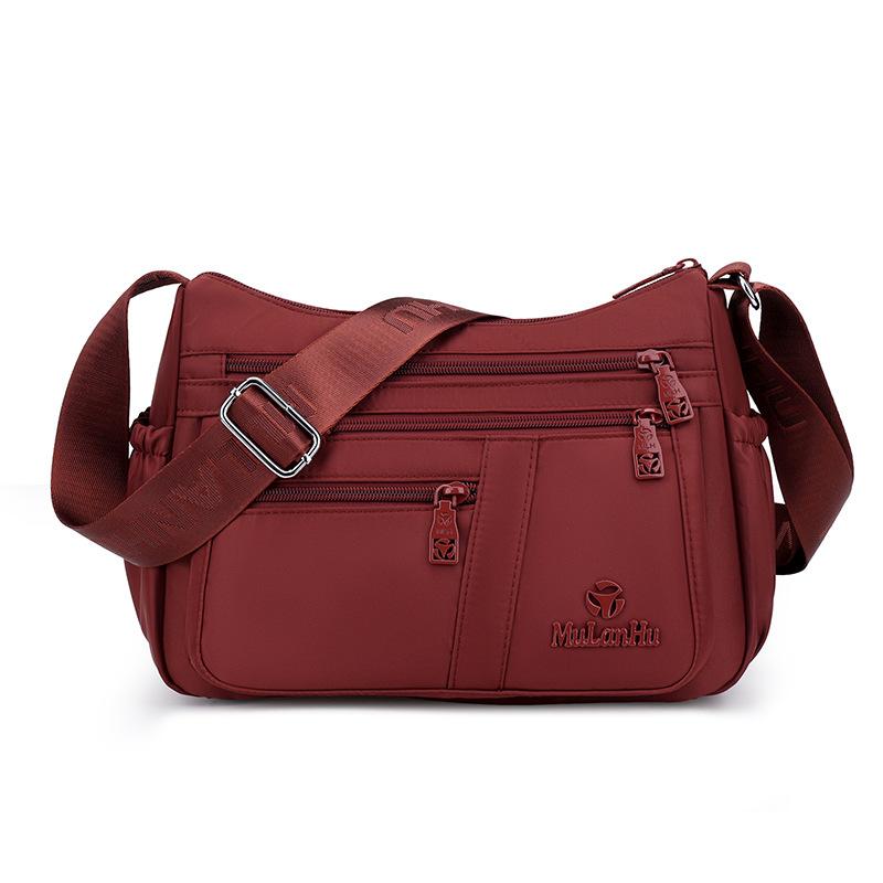 Borsa a tracolla in nylon multi-tasche con tracolla larga regolabile Borsa a spalla casual per donna Viaggi quotidiani