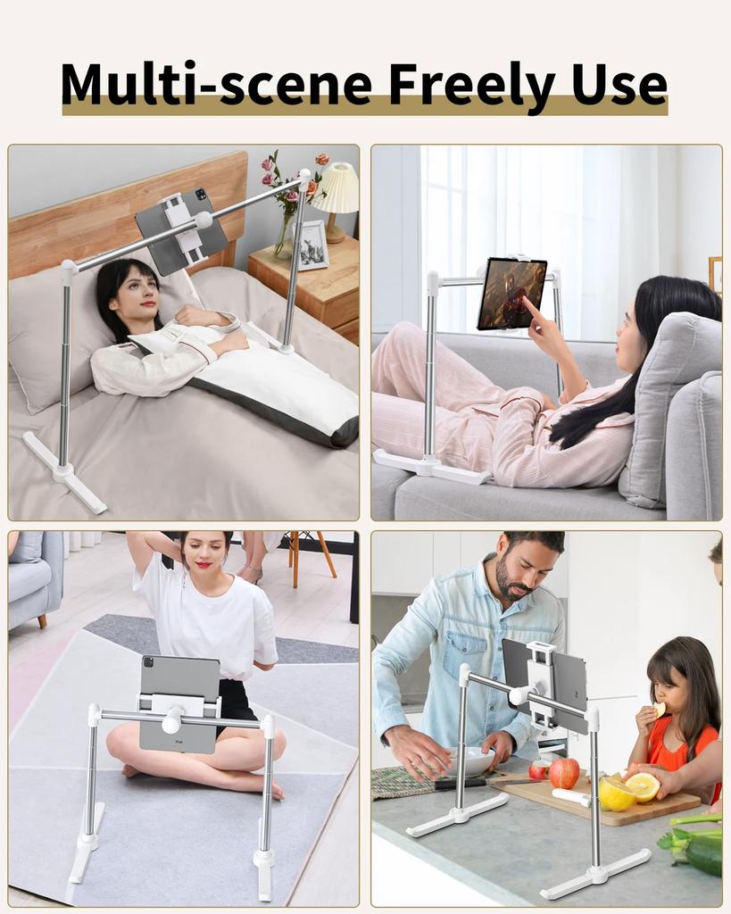Βάση Tablet Oatsbasf για Κρεβάτι Καναπέ Ξαπλωμένη Βάση Tablet με Σφιγκτήρα Περιστροφής 360° Χωρίς Χέρια για 4.5~12.9'' iPad Switch