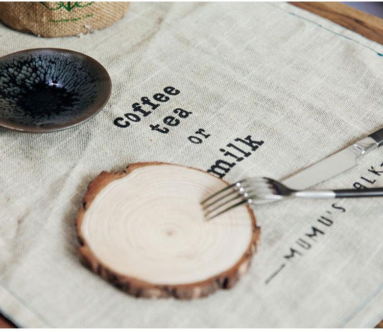 Linen cotton tea towel English letters photo background tableware simple style English character napkin placemat 60X45CM