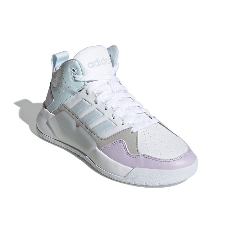 Adidas Neo Play9tis 2.0 Casual Shock Absorbing Non-Slip Mid-Top Skate Shoes Women Sneaker White Blue Purple FW9353