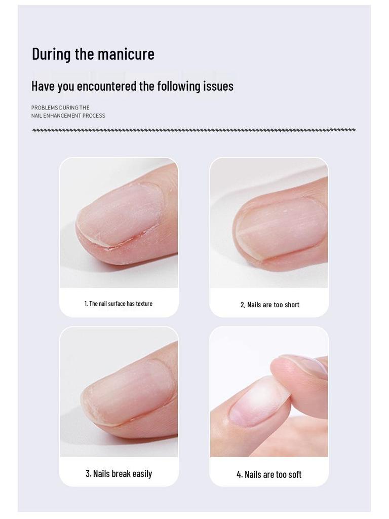 Traceless Oval Flower Nail Tips - Frosted Half-Cover