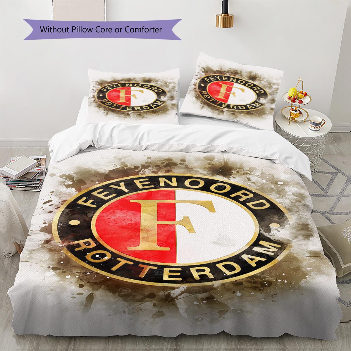 

Feyenoord Rotterdam Pattern Bedding Quilt Set Quilt Cover Pillowcase Home Decoration Birthday Gift (1 * duvet cover + 2 * pillowcase, without core) 135x200cm