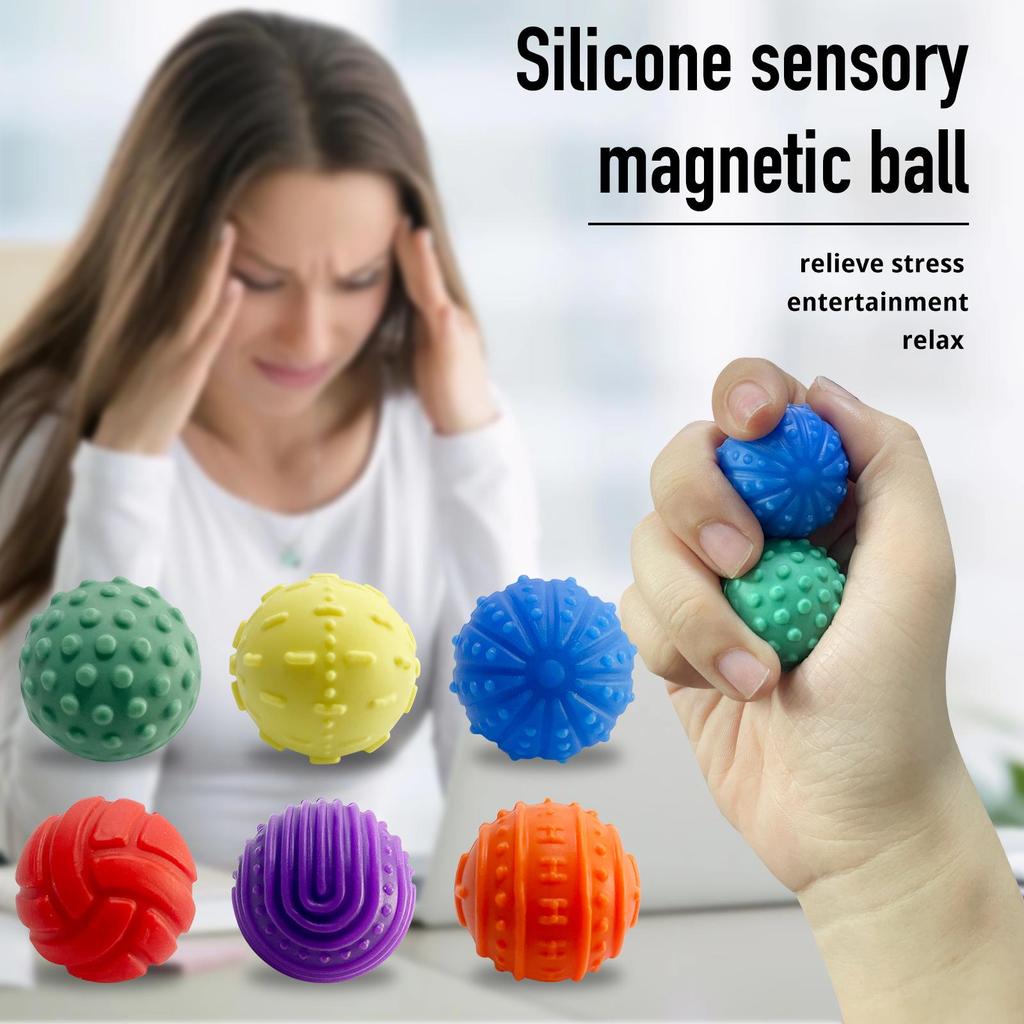 Cross-Border Sensory Fidget Toys: Soft Silicone Magnetic Worry Balls for Kids