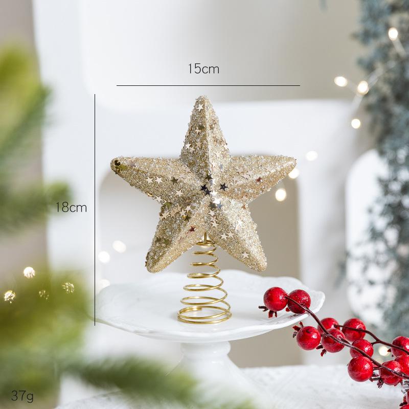 

1Pc 15/19cm Sequin Foam Star Christmas Tree Topper Party Room Ornament Decoration for The Top of Xmas Tree 15*18cm шампанского