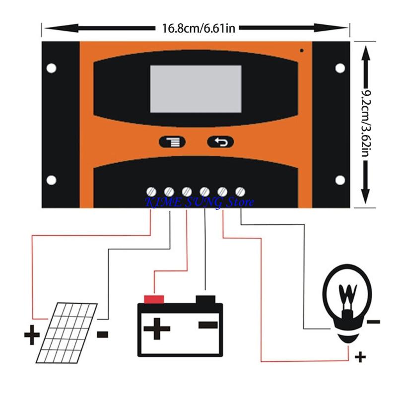 L5BD Solar Panel Controller 20A 12V 24V With Duals USB Ports High Efficiency LCD Display Function Battery Regulator