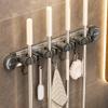 Suction Cup Mop Wall Hanging Clip Toilet Mop Clip Hanging Broom Mop Hook Non-punching Fixed Frame Storage Artifact
