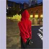 Women's Red Wool Hoodie - Zodiac Year of the Horse, New Year's Eve Edition, Autumn/Winter Knit Sweater