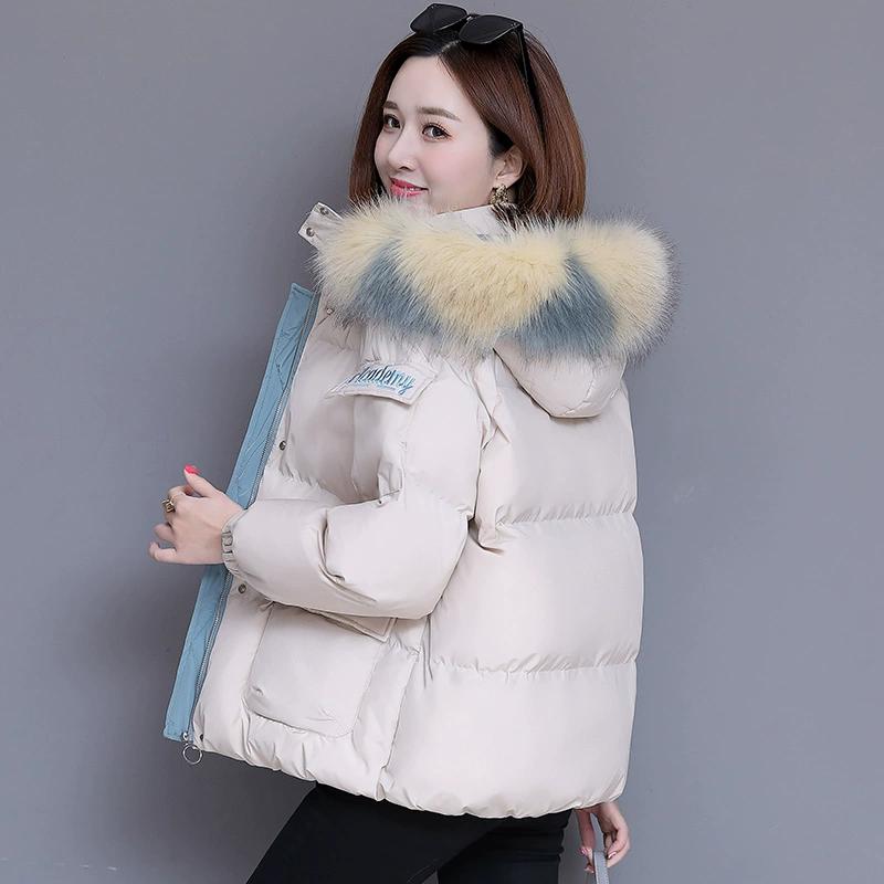 

Осенняя и зимняя короткая хлопчатобумажная одежда женский пуховик свободная хлопчатобумажная куртка