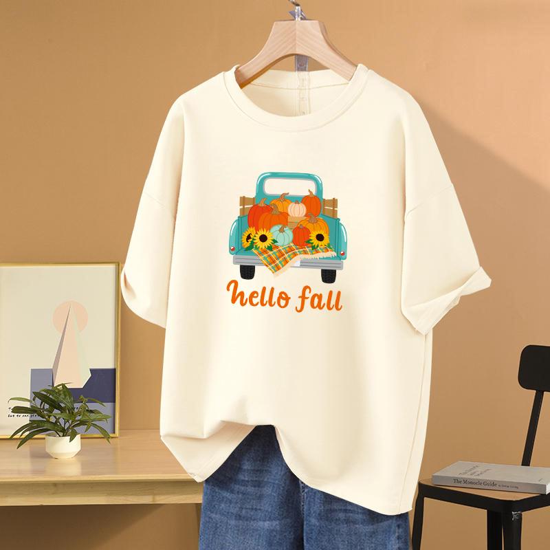 Hello Fall letter patches, Diy handicraft supplies, T-shirts, hooded sweatshirts, Diy clothing stickers, clothing heat-pressed patches