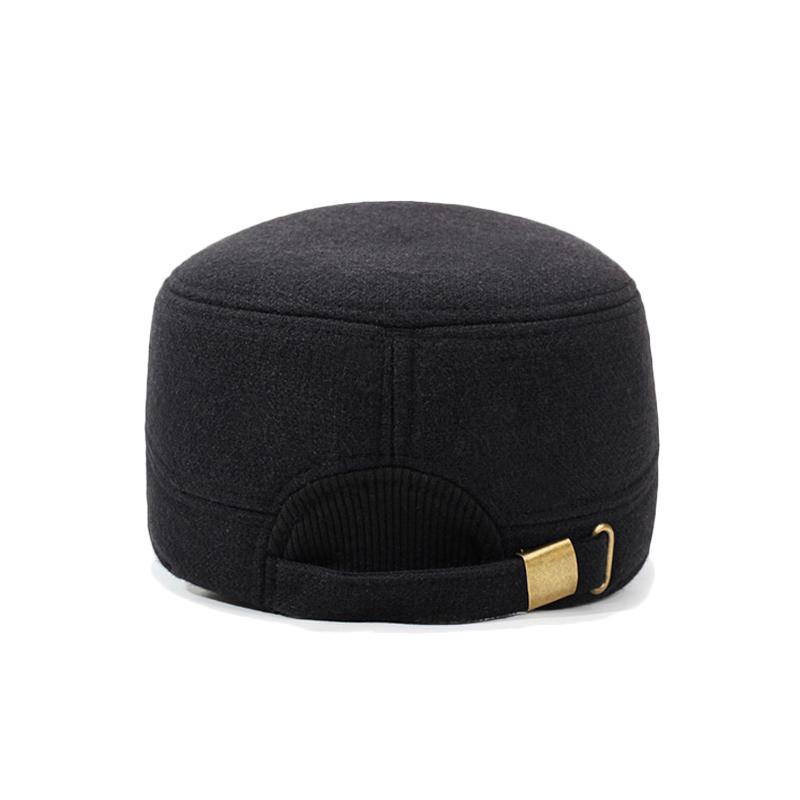 Autumn Winter Middle-Aged Hat Men's Cotton Flat Top Ear Protection Warm Baseball Cap