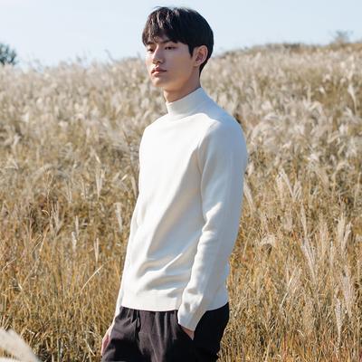 Clean and Elegant Sweatwear Mens Anti-pilling High Quality Knitted Turtleneck Sweater Slim Fit Long Sleeve Pullover Solid Color Trend Men Clothing