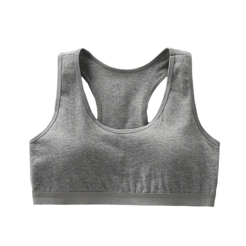 Adjustable Shoulder Strap Sports Bra For Girls (10-14 Years Old) With Fixed Cup