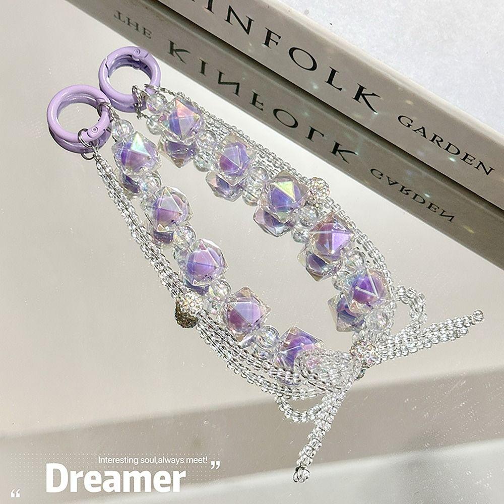 

Hanging Cord Mobile Phone Strap Beaded Double Layer Mobile Chain Lanyard Phone Choker Universal