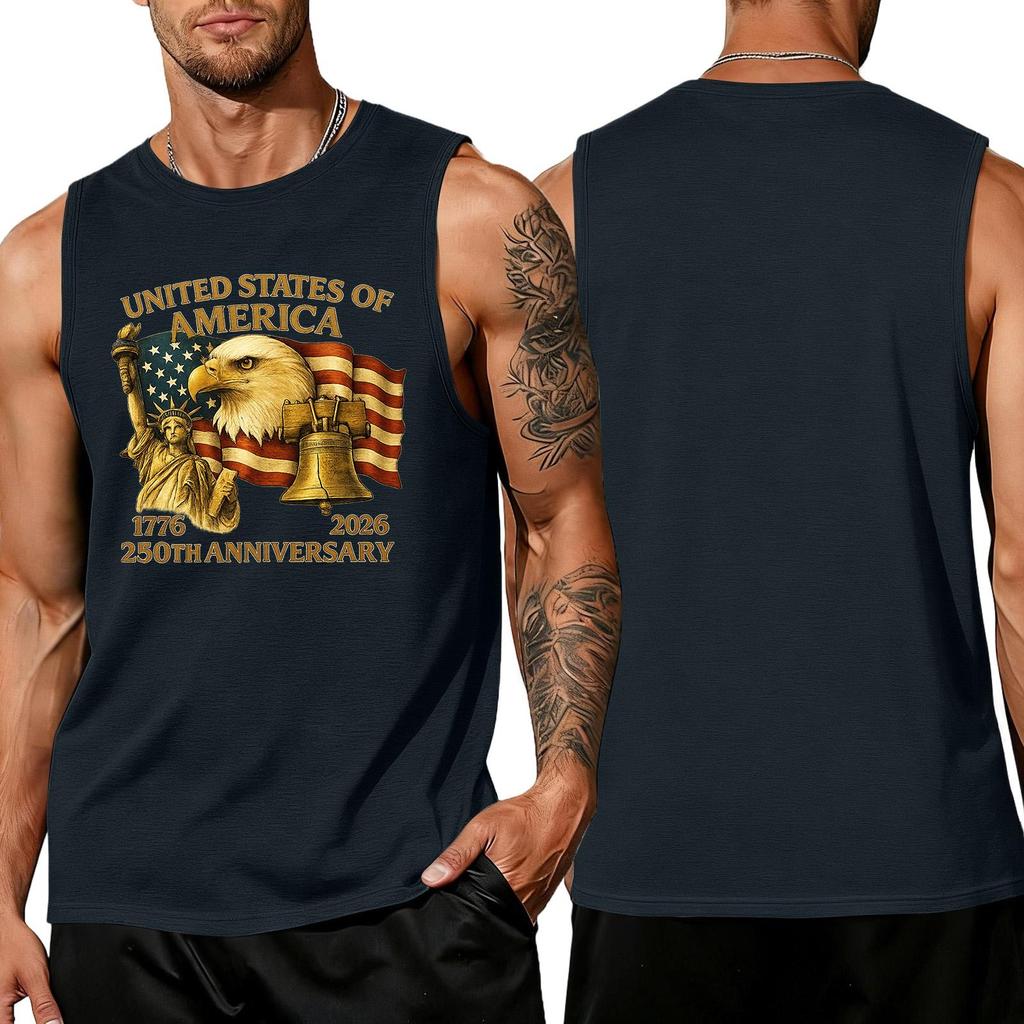 Men's Loose Fit Sleeveless Tank Top Casual Summer Shirt Lightweight Breathable Fabric Printed Graphic Design Comfortable Fit
