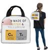 Elements Periodic Table Science Chemistry Chemical Insulated Lunch Bag for Women Kids Portable Food Boxes Thermal Lunch Box Tote