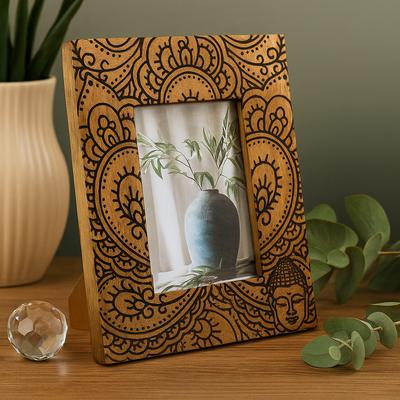 Bilderrahmen 13x18cm Mangoholz Schwarzer Buddha