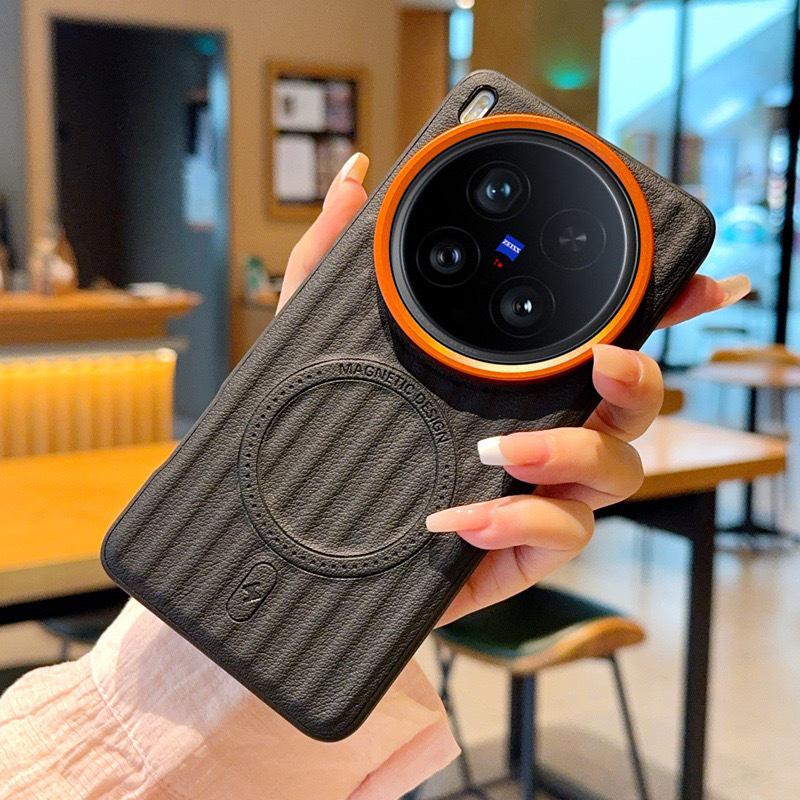 Vivo X300 Ultra & iQOO 15T Leather Phone Case with Strong Magnetic Suction & Drop Protection