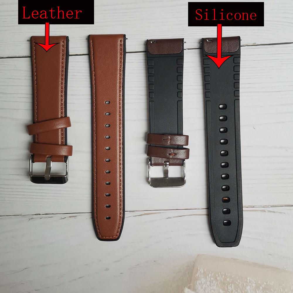22 20mm Silicone Leather Strap For HUAWEI WATCH GT 4 3 2 Pro 46mm Band HONOR Magic Watch 2 42 46mm GS 3 Pro Bracelet GT2E Belt