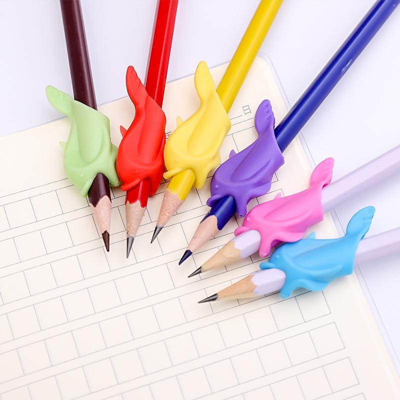 5/10/20PCS Cute Fish Shaped Pencil Grips Kids Ergonomic Writing Aid Handwriting Correction Tool Soft Silicone Pen Holders