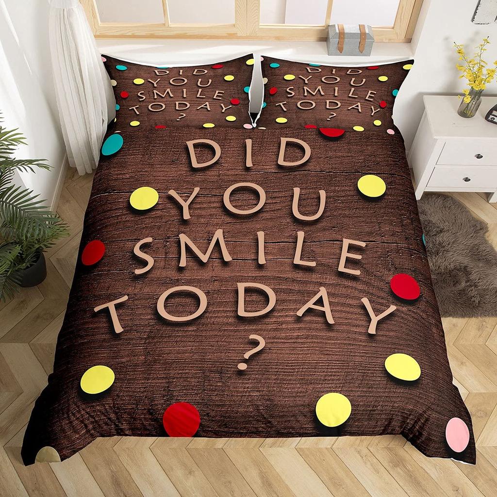 Colorful Dots Bedding Set Geometry Comforter Cover Set for Girls,Pink Yellow Green Red Purple Circle Print Duvet Cover Polyester