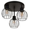 Black Ceiling Lamp, Industrial Metal, 3xE27, Modern LED Lighting for Living Room, Kitchen, Bedroom, Children's Room, Loft