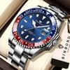 BINBOND Orginal Precise Quartz Wristwatches for Men Luxury Luminous Waterproof Auto Date Men's Watch Stainless Steel Strap Reloj