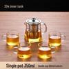 Glass Teapot Set with 4 Straight Cups