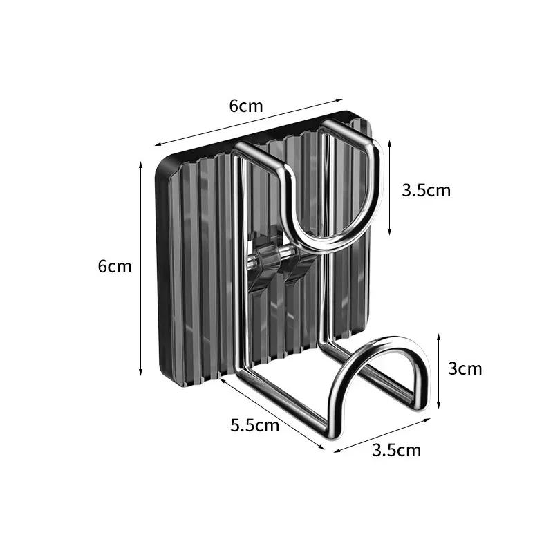 

Stainless Steel Washbasin Storage Hooks Towel Clothes Holder Bathroom Kitchen Basin Organizer Wall Hanging Self-adhesive Rack світло-сірого кольору