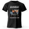 Men's I Am Not Anti Social Printed T Shirt 100% Cotton Oversized Funny Cat Graphic Tees for Men Women Summer Tops