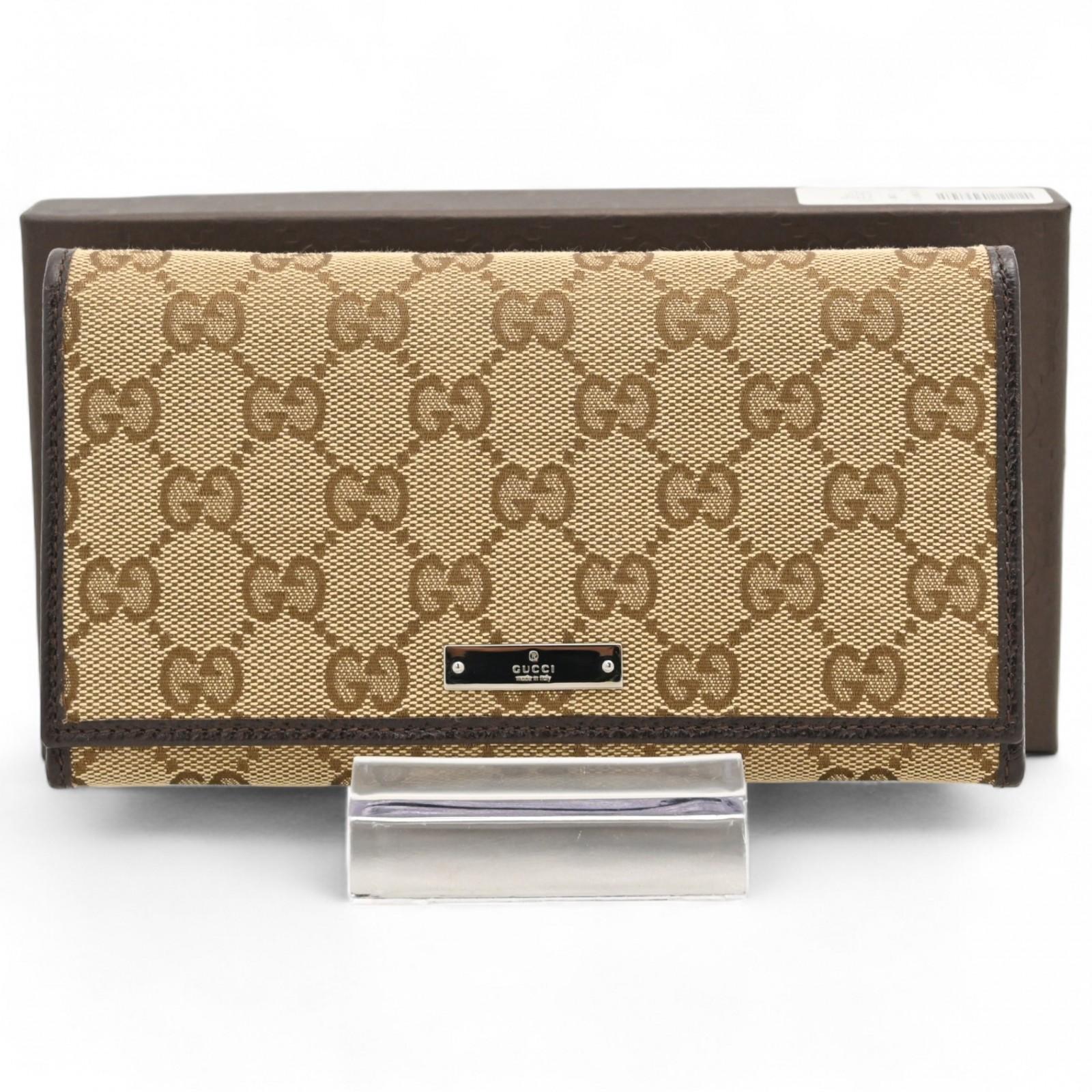 

Auth GUCCI GG Canvas Long Wallet Bifold Brown gu8820nf Used