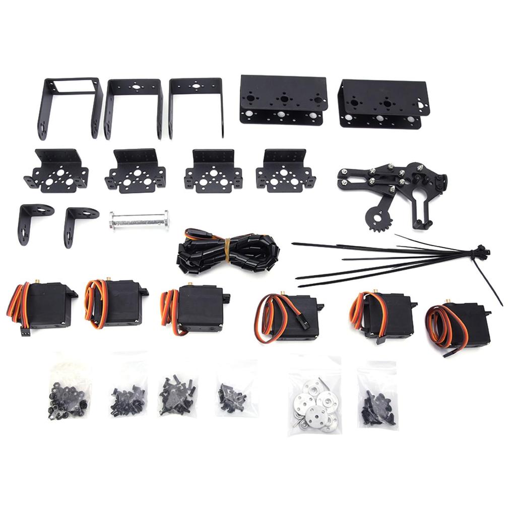Robot Arm Kit, 6DOF Robot Mechanical Arm Clamp Claw Kit with Aluminum Plate for 6DOF Manipulators
