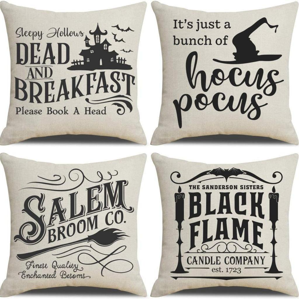 Halloween Pillowcase Devil Cartoon Linen Pillow Print Home Sofa Pillowcase Cushion