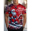 Vánoční pánské tričko s kulatým výstřihem 3D potisk Santa Clause Dárkové Outdoor Vánoční dárek Párty Denní ležérní Krátký rukáv