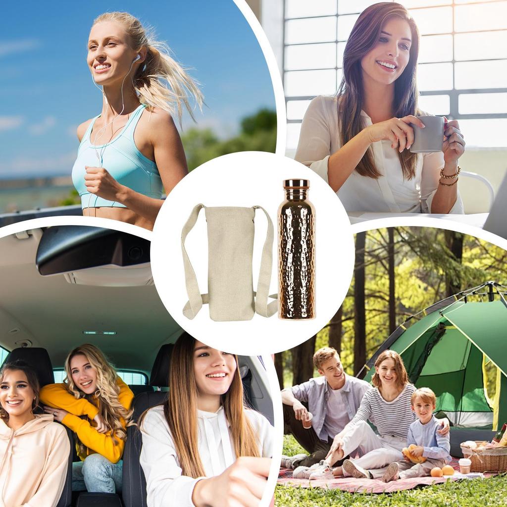 Copper Bottle Reusable Leakproof Bottle 27Oz Portable Leakproof Cup for Traveling Gym Daily Sports Work Outdoor Camping