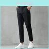 Men Summer Thin Ice Silk Nine Pants With Micro Elasticity For Casual Wear