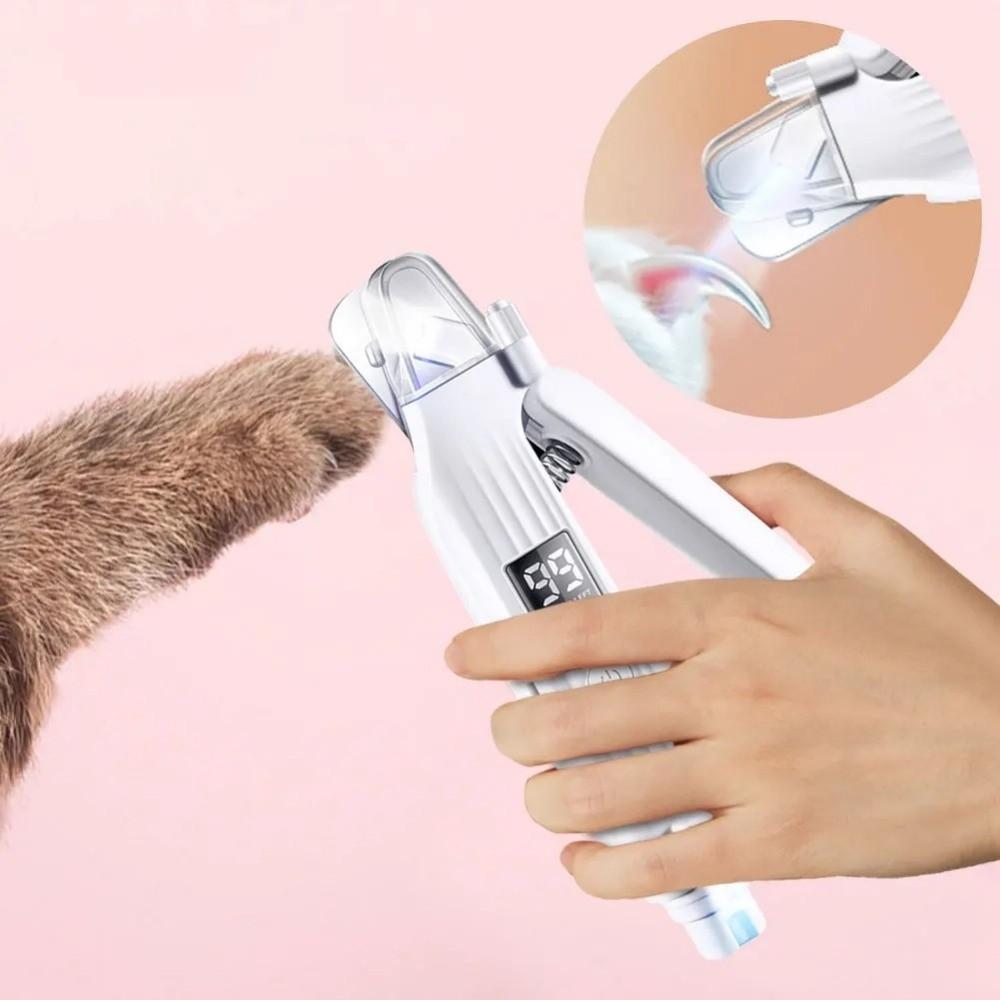 with LED Lamp Electric Dog Nail Grinder Rechargeable Pet Paws Trimmer Small Animals
