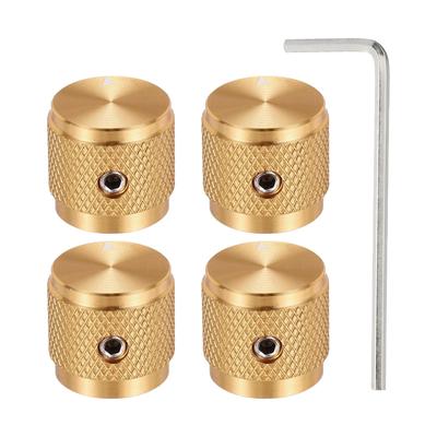 Uxcell Aluminum Potentiometer Knobs Universal Volume Tone Control Knobs with Arrow Indicators for Guitar Gold 4-Pack 1/4" (6mm) 5/8"
